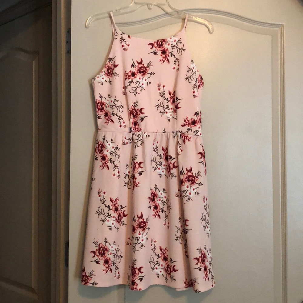 Floral pink dress